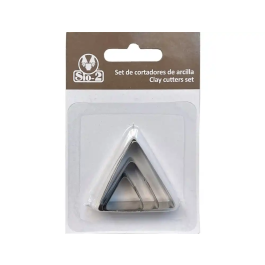 SIO-2 Set de 3 Cortadores Metálicos para Cerámica y Arcilla en Forma de Triángulo