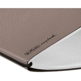 Herlitz Cuaderno de Notas flex A6, 40 hojas, Efecto Piel, FSC Mix, color topo