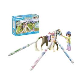 Playmobil Set Caballo Colorear con Rotuladores CRAYOLA Lavables y Accesorios para el Pelo
