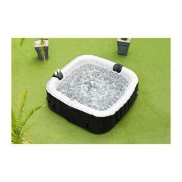 Sunspa Spa Hinchable Cuadrado para 6 Personas, 1.85 x 0.65 m, 130 Microjets, Motor Integrado, 800 Litros