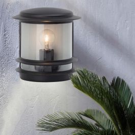 HOLLYWOOD-Aplique de exterior con sensor de H25cm Brilliant Black HOLLYWOOD-Aplique de exterior con sensor de H25cm Brilliant Black