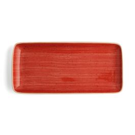 Ariane Fuente Rectangular Porcelana Terra Rojo 36x16,5 cm 6 Unidades Apta Horno/Micro/Lavavajillas Apilable Reforzada