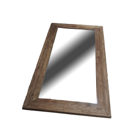 DKD Home Decor Espejo Moderno Indo 2c25 Natural 80 x 3 x 180 cm Teca reciclada Cristal