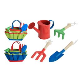 Ipae Progarden Set de 5 herramientas de jardinería para niños con regadera, 2 rastrillos, pala y bolsa