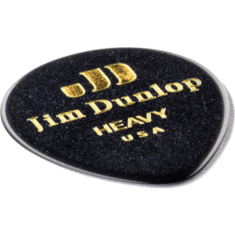 DUNLOP Púas Genuine Celluloid Teardrop Negra - Heavy Pack 12 Unidades