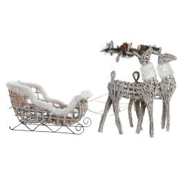 DKD Home Decor Blanco 30 x 37 x 60 cm Set de 3 Decoracion Navidad Alpina