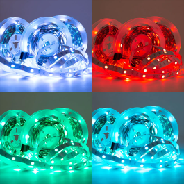 Kit Tira LED RGB 108W 4.500Lm 450 LEDs 15 metros, Control Remoto y APP Bluetooth IP20 [CA-KITRGB-15M]