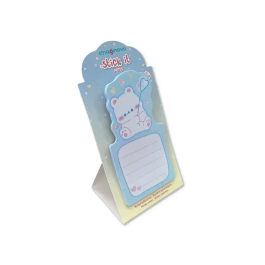 Imaginovo Bloc notas adhesivas oso con soporte 20 hojas azul 60x125 mm