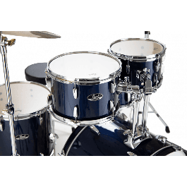 Pearl 2016B/1007T/1208T/1414F + 1405S Kit de Batería Roadshow con Herrajes, Sillín y Platos Solar - Royal Blue Me Pearl