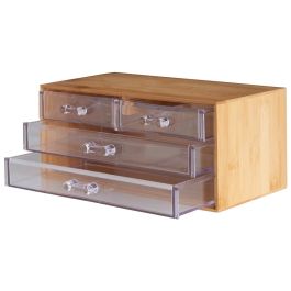 Day Cajonera con 4 Cajones de Bambú y Plástico Transparente 23.5x14.5x10.8 cm Precio: 12.50000059. SKU: B1JKNZMQ3W
