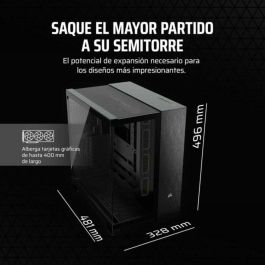 Corsair CC-9011283-WW Caja PC de torre media 6500X, aluminio negro/obsidiana