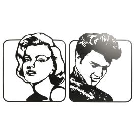 DKD Home Decor Decoracion Pared Vintage Metal Negro 49.5 x 56 x 1.3 cm (4 Unidades) Precio: 78.69000018. SKU: B1ELT6VWC9