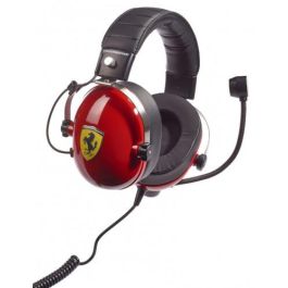Thrustmaster T.Racing Auriculares Diadema para Juego, Alámbrico, Micrófono Boom Extraíble, Circumaural, 50 mm, Negro/Rojo/Acero inoxidable/Amarillo, Ref. 4060197