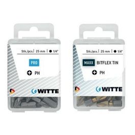 Juego de puntas WITTE PH 2 BITFLEX TIN PH2 15 Unidades 15 Piezas