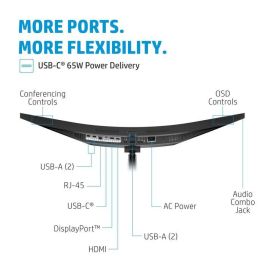 HP E34m G4 Monitor Curvo WQHD USB-C para Conferencias Certificado Zoom, con Webcam 5MP, Altavoces y Carga Laptop