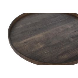 DKD Home Decor Mesa Centro Moderno Marron Plateado Acero MDF 78 x 78 x 41.5 cm