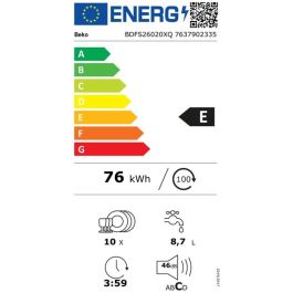Lavavajillas BEKO BDFS26020XQ Acero 45 cm Lavavajillas BEKO BDFS26020XQ Acero 45 cm