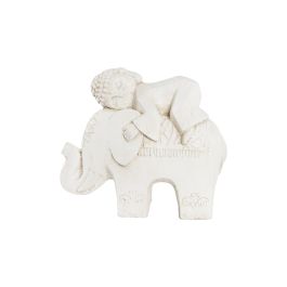 DKD Home Decor Figura Buda elefante Blanco Magnesia 22 x 40 x 44 cm