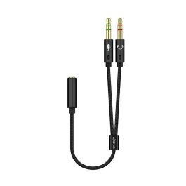 AISENS - CABLE ADAPTADOR AUDIO JACK 3.5 4PINES/H-2XJACK 3.5 3PINES/M, NEGRO, 25CM Precio: 1.68999974. SKU: B16ZH4DBK7