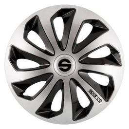 Tapacubos Sparco Sicilia CS5 Negro Plateado 15" (4 uds)