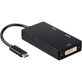 AISENS - CONVERSOR USB-C A DVI/HDMI/VGA, USB-C/M-DVI/H-HDMI/H-VGA/H, NEGRO, 15CM