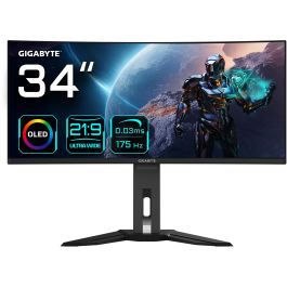 Gigabyte Monitor MO34WQC OLED 34" WQHD (3440x1440) 21:9 HDR400 0.03ms 175Hz 2xHDMI DP USB-C Speakers Black Precio: 826.49999971. SKU: B1CLFLEBAY
