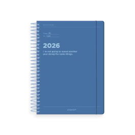 Antartik Manifest Agenda Espiral A5+ 2026 Día Página Azul Papel 80g FSC