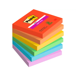 Post-it Bloc de Notas Adhesivas Super Sticky Playful 76x76 mm 90 Hojas 100% PEFC Pack de 6 Unidades Precio: 12.99538548. SKU: B1APHCTSF5