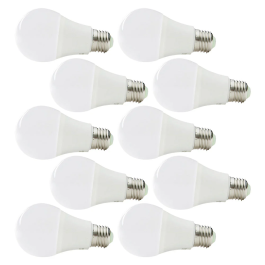 Pack 10 Lámparas LED Esférica Aluminio/PC E27 9W 810Lm 40.000H