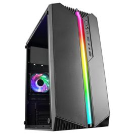 Mars Gaming MC-S1 - Caja Gaming Micro-ATX Negra con Iluminación ARGB Frontal (12 Modos), Ventana Lateral y Ventilador Trasero FRGB Incluido