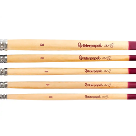 Liderpapel Set de 5 Pinceles Acuarela Pelo de Pony Virola Cromada Certificado FSC