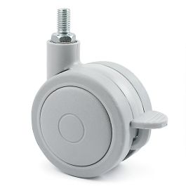Q&Q Erm8 Rueda Giratoria Rolom Aro Doble Ø75mm con Freno para Muebles, Banda Rodadura Goma, Acabado Gris Precio: 5.79000004. SKU: B193HM6R6R