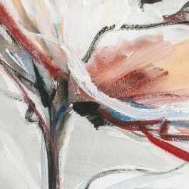 DKD Home Decor Cuadro de Pared Estilo Shabby Pintado a Mano Flores Lienzo Pino Multicolor 90x90x2.5 cm (Pack 2 Unidades)