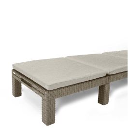 ALLIBERT Daytona Sillón Lounge con Cojines de Resina Trenzada, 4 Posiciones, Beige, 195x65x25,5 cm