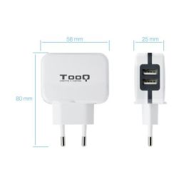 Cargador de Pared TooQ TQWC-1S02WT/ 2xUSB/ 17W