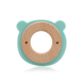 KioKids Set Manta Bambú y Mordedor Madera-Silicona Salvia