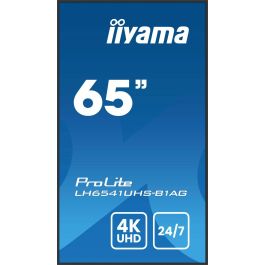 iiyama 65" 4K UHD IPS 3840x2160 25% Haze Monitor para Uso Profesional 24/7 Landscape y Portrait con Media Player USB