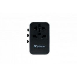 Verbatim Adaptador Universal de Viaje Uta-04 con 1 Puerto Usb-C (61W PD), 3 Puertos Usb-A y 1 Puerto Usb-C (12W)