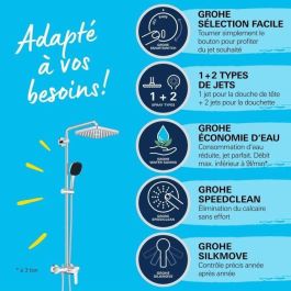 Columna de ducha con mezclador monomando - Ahorro de agua - GROHE Vitalio Comfort 250 - Cromo - 26985001 Columna de ducha con mezclador monomando - Ahorro de agua - GROHE Vitalio Comfort 250 - Cromo - 26985001