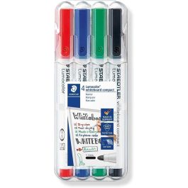 Staedtler Rotuladores Pizarra Blanca Lumocolor Punta Redonda C-Surtidos Estuche 4 Ud Negro Azul Verde Rojo Precio: 5.89999993. SKU: B14VR3GEAQ