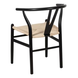 Silla Negro Madera / Fibra Salón 55 X 55 X 77 cm