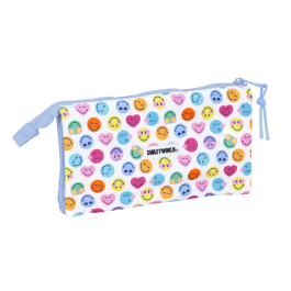 Portatodo Smiley Joyful Multicolor Azul claro 22 x 12 x 3 cm