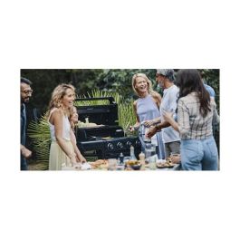 Campingaz 4 Series Onyx S 37386 Parrilla de Gas, 4 Zonas con Encendido Electrónico, Termómetro y Carro, Superficie 720 x 460 mm, Color Negro