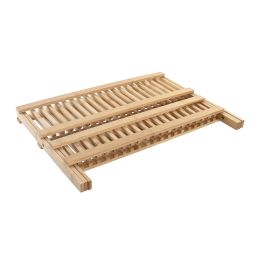 DKD Home Decor Escurridor Básicos de Bambú Natural para Vajilla y Cubiertos – Largo 26cm, Ancho 45cm, Alto 25cm