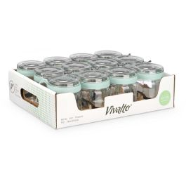 Bote Multiuso Vivalto 425 ml Verde - Cristal 11x11x8.5 cm (12 Unidades) Bote Multiuso Vivalto 425 ml Verde - Cristal 11x11x8.5 cm (12 Unidades)
