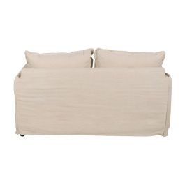 Sofá 2 Plazas Crema Tejido-Madera 160 X 95 X 85 cm