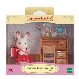Sylvanian Families 5016 Set Oficina con Niña Conejo Incluye Escritorio, Silla, Figura Conejito Chocolate y Accesorios para Niños a Partir de 4 Años