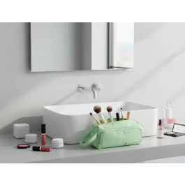 Liderpapel Estuche Portatodo Minibag con Dos Cremalleras y Bolsillo Interior, Verde Pastel, 210x100x70 mm