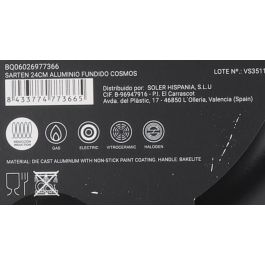 Sartén de aluminio fundido Cosmos Quttin 24 cm (6 Unidades) Sartén de aluminio fundido Cosmos Quttin 24 cm (6 Unidades)