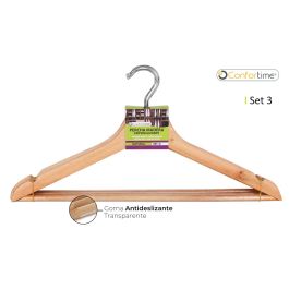 Set de 3 perchas de madera natural antideslizantes - Confortime (24 Cajas) Precio: 56.50000015. SKU: B1CKN789AA